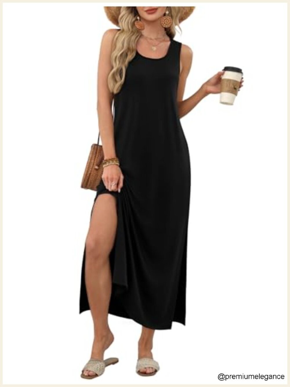 Sleeveless Maxi Dress with Pockets Summer Sundress Boho S-3XL - Picture 3 of 6